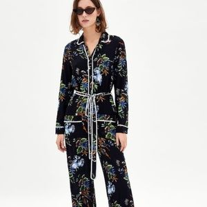 New! Zara Print Jumpsuit, size Large